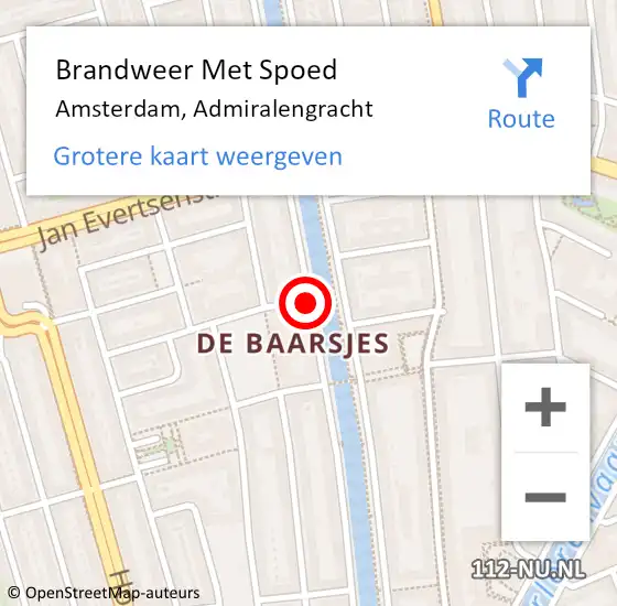 Locatie op kaart van de 112 melding: Brandweer Met Spoed Naar Amsterdam, Admiralengracht op 15 juni 2019 06:19