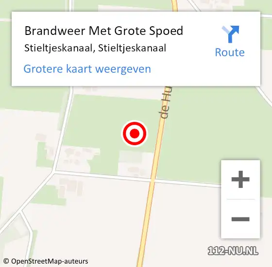 Locatie op kaart van de 112 melding: Brandweer Met Grote Spoed Naar Zandpol, Stieltjeskanaal op 15 juni 2019 11:52