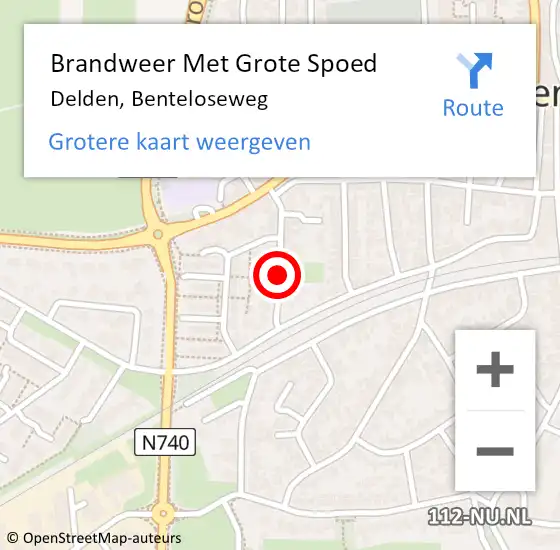 Locatie op kaart van de 112 melding: Brandweer Met Grote Spoed Naar Delden, Benteloseweg op 4 april 2014 12:30