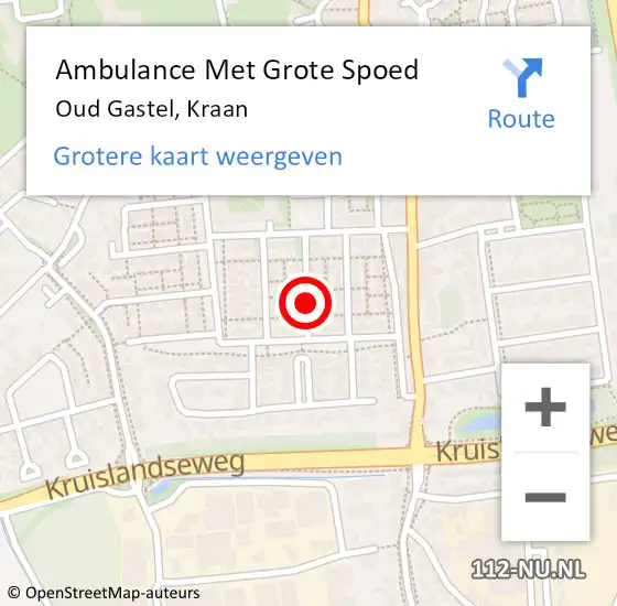 Locatie op kaart van de 112 melding: Ambulance Met Grote Spoed Naar Oud Gastel, Kraan op 15 juni 2019 12:15