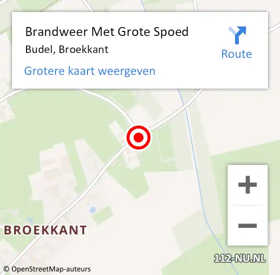 Locatie op kaart van de 112 melding: Brandweer Met Grote Spoed Naar Budel, Broekkant op 15 juni 2019 13:41