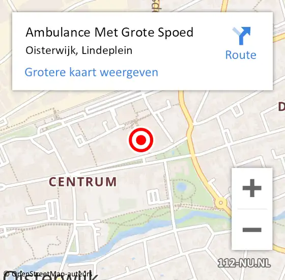 Locatie op kaart van de 112 melding: Ambulance Met Grote Spoed Naar Oisterwijk, Lindeplein op 15 juni 2019 13:50