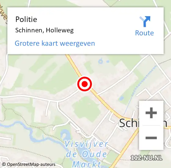 Locatie op kaart van de 112 melding: Politie Schinnen, Holleweg op 15 juni 2019 14:42