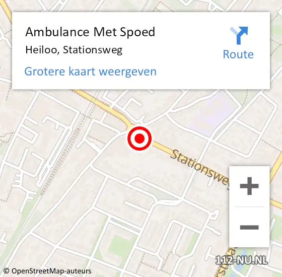 Locatie op kaart van de 112 melding: Ambulance Met Spoed Naar Heiloo, Stationsweg op 15 juni 2019 14:44