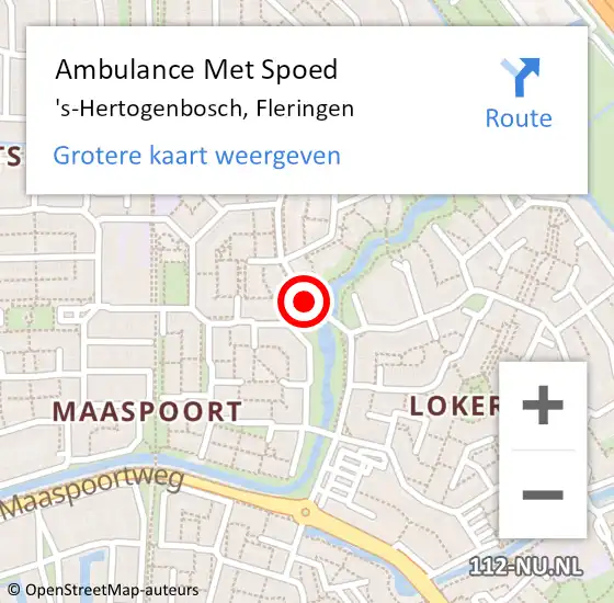 Locatie op kaart van de 112 melding: Ambulance Met Spoed Naar 's-Hertogenbosch, Fleringen op 15 juni 2019 15:05