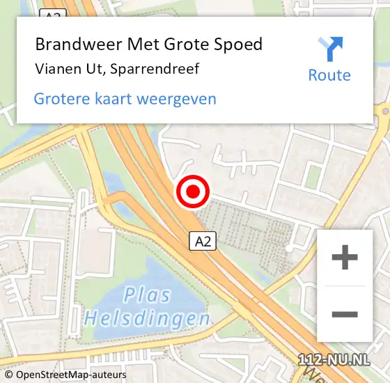 Locatie op kaart van de 112 melding: Brandweer Met Grote Spoed Naar Vianen Ut, Sparrendreef op 15 juni 2019 15:09