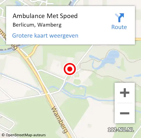 Locatie op kaart van de 112 melding: Ambulance Met Spoed Naar Berlicum, Wamberg op 15 juni 2019 15:28