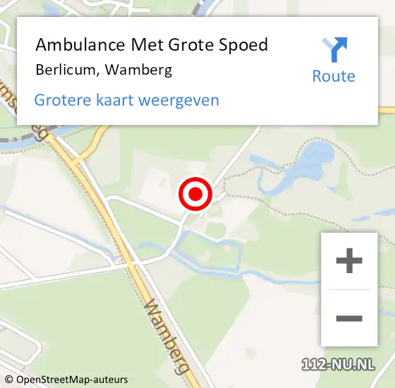 Locatie op kaart van de 112 melding: Ambulance Met Grote Spoed Naar Berlicum, Wamberg op 15 juni 2019 15:29