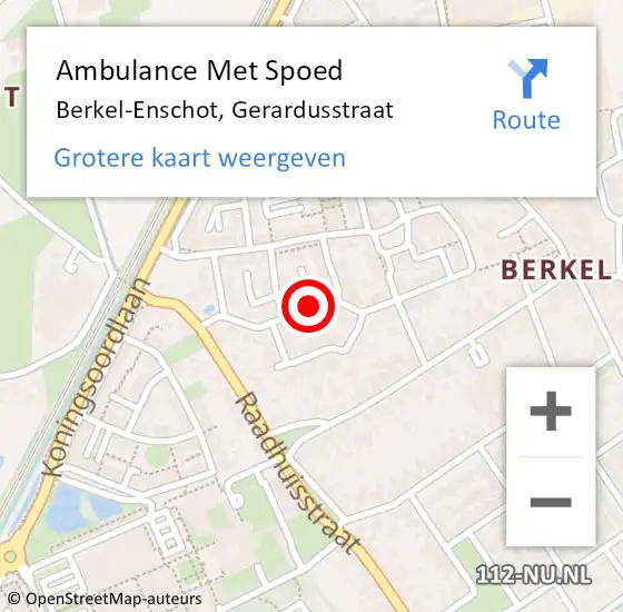 Locatie op kaart van de 112 melding: Ambulance Met Spoed Naar Berkel-Enschot, Gerardusstraat op 15 juni 2019 15:41