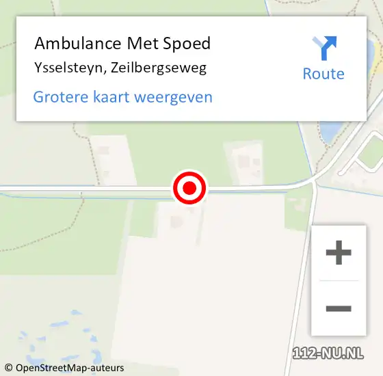 Locatie op kaart van de 112 melding: Ambulance Met Spoed Naar Ysselsteyn, Zeilbergseweg op 15 juni 2019 16:14