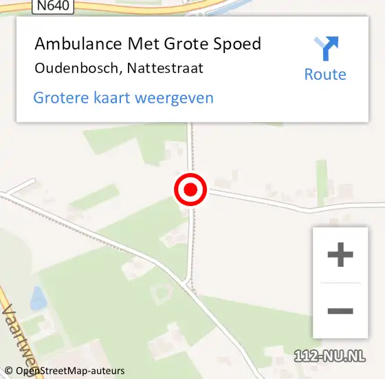 Locatie op kaart van de 112 melding: Ambulance Met Grote Spoed Naar Oudenbosch, Nattestraat op 15 juni 2019 16:30