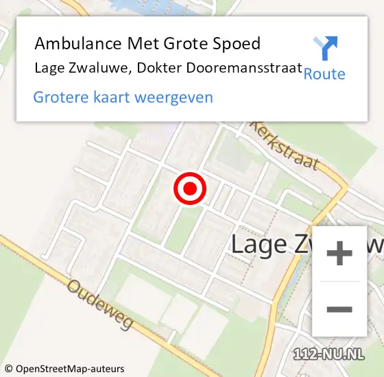 Locatie op kaart van de 112 melding: Ambulance Met Grote Spoed Naar Lage Zwaluwe, Dokter Dooremansstraat op 15 juni 2019 16:57