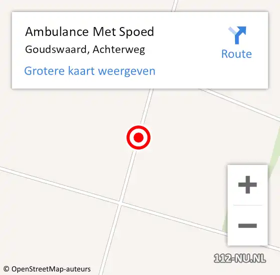 Locatie op kaart van de 112 melding: Ambulance Met Spoed Naar Goudswaard, Achterweg op 15 juni 2019 17:04