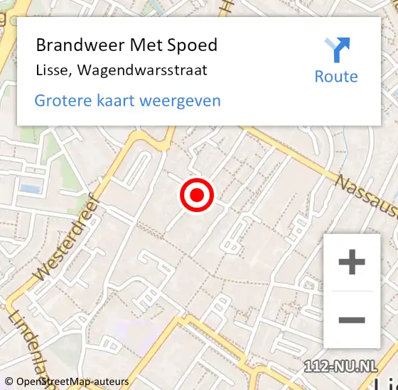 Locatie op kaart van de 112 melding: Brandweer Met Spoed Naar Lisse, Wagenstraat op 15 juni 2019 19:31