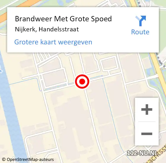 Locatie op kaart van de 112 melding: Brandweer Met Grote Spoed Naar Nijkerk, Handelsstraat op 15 juni 2019 19:38