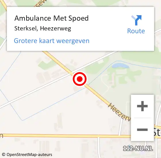 Locatie op kaart van de 112 melding: Ambulance Met Spoed Naar Sterksel, Heezerweg op 15 juni 2019 21:01