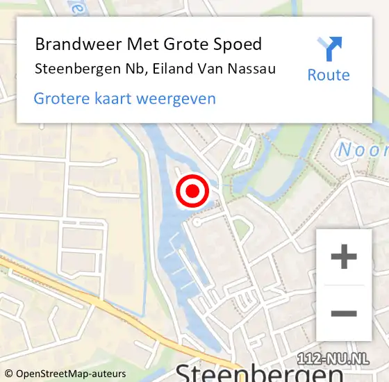 Locatie op kaart van de 112 melding: Brandweer Met Grote Spoed Naar Steenbergen Nb, Eiland Van Nassau op 15 juni 2019 21:01