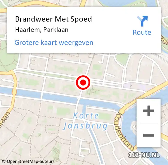 Locatie op kaart van de 112 melding: Brandweer Met Spoed Naar Haarlem, Parklaan op 15 juni 2019 21:15