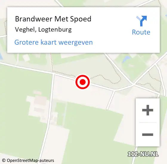 Locatie op kaart van de 112 melding: Brandweer Met Spoed Naar Veghel, Logtenburg op 15 juni 2019 22:47