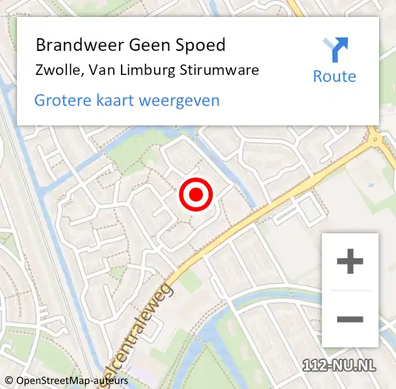 Locatie op kaart van de 112 melding: Brandweer Geen Spoed Naar Zwolle, Van Limburg Stirumware op 15 juni 2019 23:18