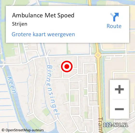 Locatie op kaart van de 112 melding: Ambulance Met Spoed Naar Strijen op 16 juni 2019 01:22