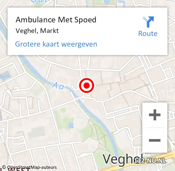 Locatie op kaart van de 112 melding: Ambulance Met Spoed Naar Veghel, Markt op 16 juni 2019 02:56