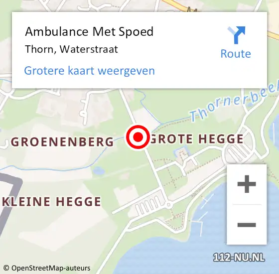 Locatie op kaart van de 112 melding: Ambulance Met Spoed Naar Thorn, Waterstraat op 16 juni 2019 03:08