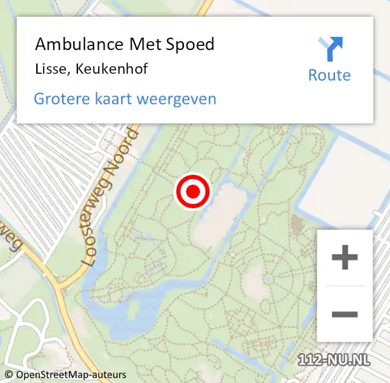 Locatie op kaart van de 112 melding: Ambulance Met Spoed Naar Lisse, Keukenhof op 16 juni 2019 03:09