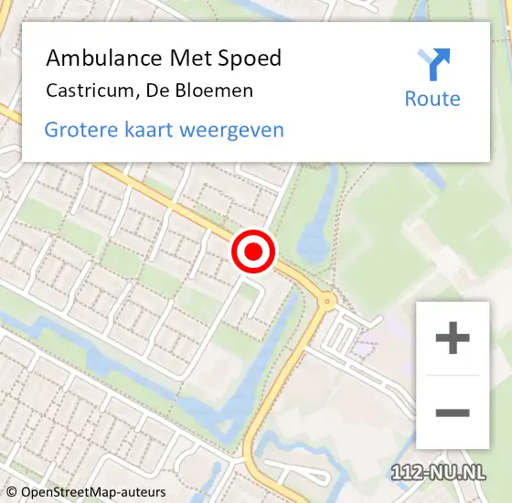 Locatie op kaart van de 112 melding: Ambulance Met Spoed Naar Castricum, De Bloemen op 16 juni 2019 03:40