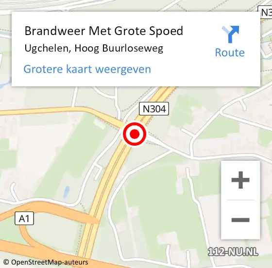 Locatie op kaart van de 112 melding: Brandweer Met Grote Spoed Naar Ugchelen, Hoog Buurloseweg op 16 juni 2019 07:04