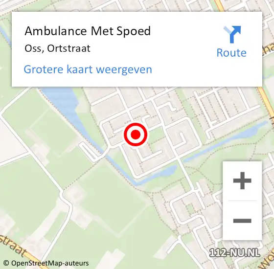 Locatie op kaart van de 112 melding: Ambulance Met Spoed Naar Oss, Ortstraat op 16 juni 2019 09:02