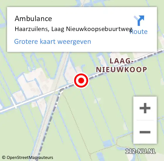 Locatie op kaart van de 112 melding: Ambulance Haarzuilens, Laag Nieuwkoopsebuurtweg op 4 april 2014 13:52