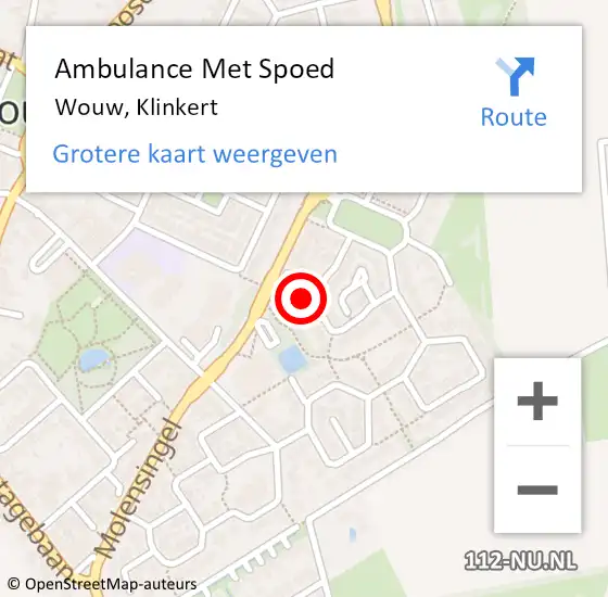 Locatie op kaart van de 112 melding: Ambulance Met Spoed Naar Wouw, Klinkert op 16 juni 2019 12:09
