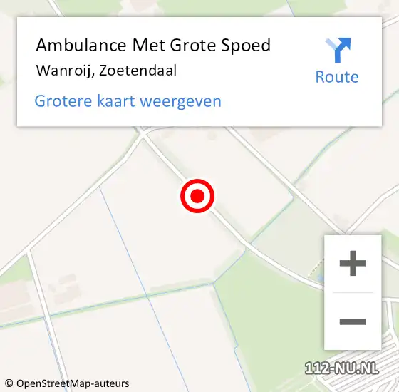 Locatie op kaart van de 112 melding: Ambulance Met Grote Spoed Naar Wanroij, Zoetendaal op 16 juni 2019 13:44