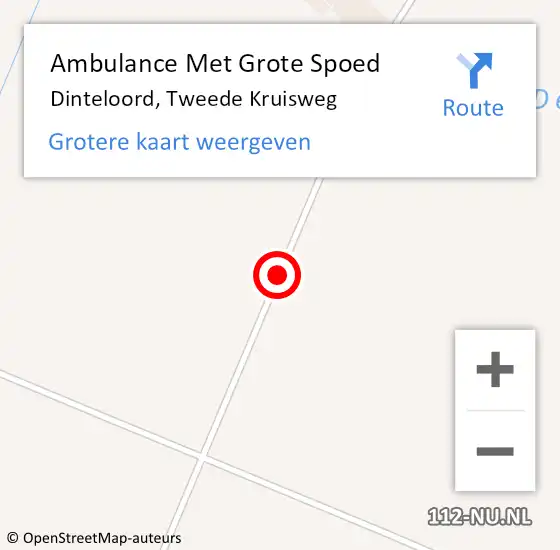 Locatie op kaart van de 112 melding: Ambulance Met Grote Spoed Naar Dinteloord, Tweede Kruisweg op 16 juni 2019 13:54