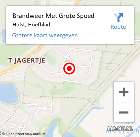 Locatie op kaart van de 112 melding: Brandweer Met Grote Spoed Naar Hulst, Hoefblad op 16 juni 2019 14:22