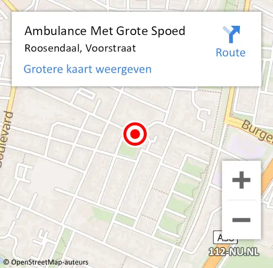 Locatie op kaart van de 112 melding: Ambulance Met Grote Spoed Naar Roosendaal, Voorstraat op 16 juni 2019 15:09