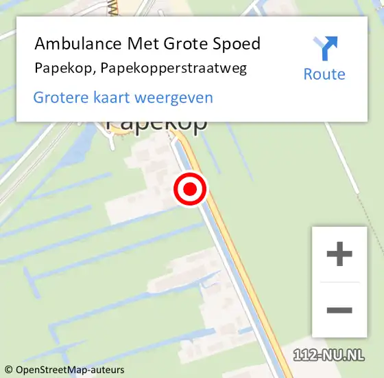 Locatie op kaart van de 112 melding: Ambulance Met Grote Spoed Naar Papekop, Papekopperstraatweg op 16 juni 2019 16:06