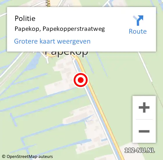 Locatie op kaart van de 112 melding: Politie Papekop, Papekopperstraatweg op 16 juni 2019 16:11