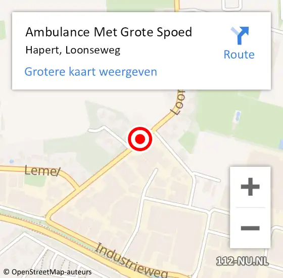 Locatie op kaart van de 112 melding: Ambulance Met Grote Spoed Naar Hapert, Loonseweg op 16 juni 2019 16:52