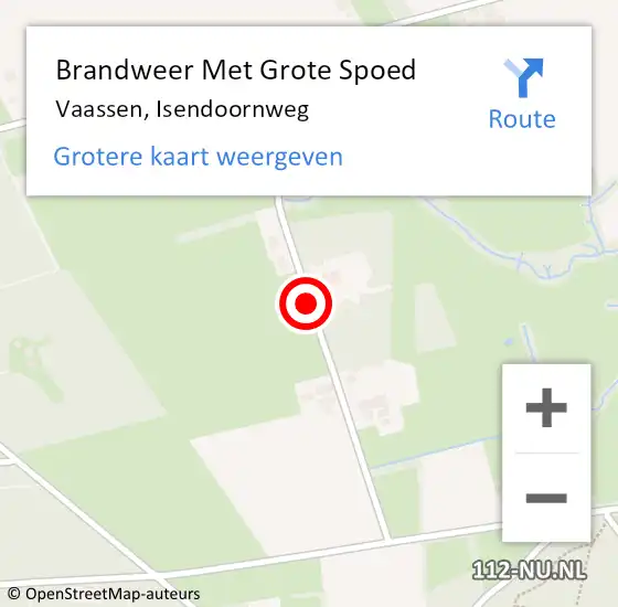 Locatie op kaart van de 112 melding: Brandweer Met Grote Spoed Naar Vaassen, Isendoornweg op 16 juni 2019 18:40