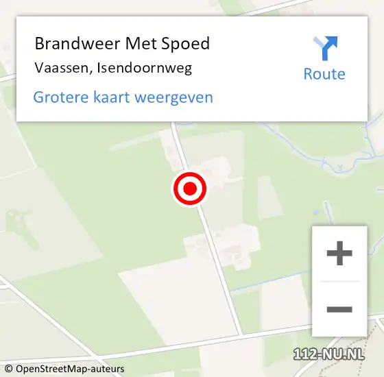 Locatie op kaart van de 112 melding: Brandweer Met Spoed Naar Vaassen, Isendoornweg op 16 juni 2019 19:43