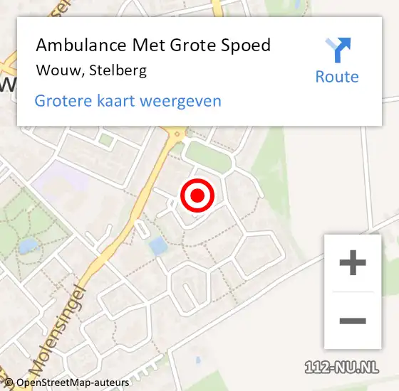 Locatie op kaart van de 112 melding: Ambulance Met Grote Spoed Naar Wouw, Stelberg op 16 juni 2019 21:25
