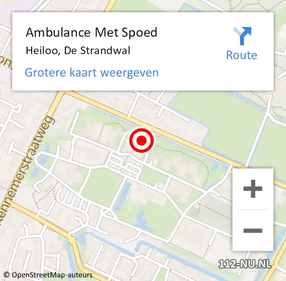 Locatie op kaart van de 112 melding: Ambulance Met Spoed Naar Heiloo, De Strandwal op 16 juni 2019 22:05