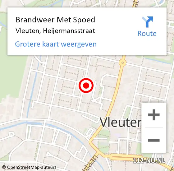 Locatie op kaart van de 112 melding: Brandweer Met Spoed Naar Vleuten, Heijermansstraat op 16 juni 2019 23:29