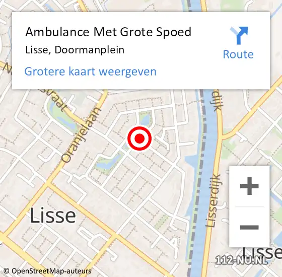 Locatie op kaart van de 112 melding: Ambulance Met Grote Spoed Naar Lisse, Doormanplein op 16 juni 2019 23:36