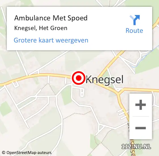 Locatie op kaart van de 112 melding: Ambulance Met Spoed Naar Knegsel, Het Groen op 17 juni 2019 07:02