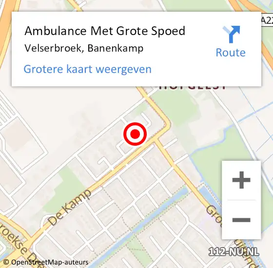 Locatie op kaart van de 112 melding: Ambulance Met Grote Spoed Naar Velserbroek, Banenkamp op 17 juni 2019 07:02