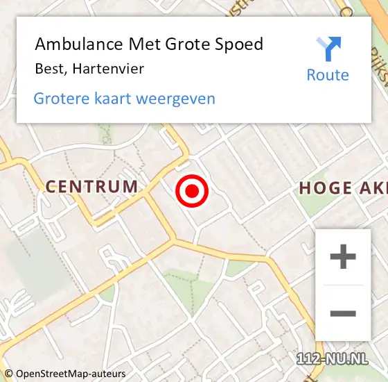 Locatie op kaart van de 112 melding: Ambulance Met Grote Spoed Naar Best, Hartenvier op 17 juni 2019 08:06