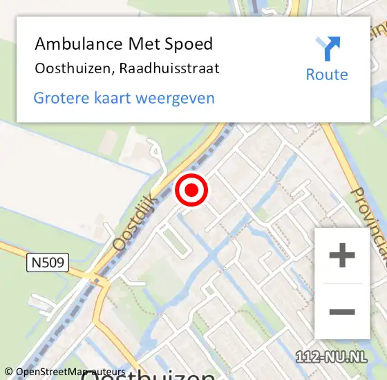 Locatie op kaart van de 112 melding: Ambulance Met Spoed Naar Oosthuizen, Raadhuisstraat op 17 juni 2019 09:40